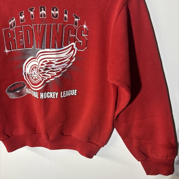 VTG Detroit Red Wings Sweatshirt Youth 10-12 NHL Made in USA 50/50 Distressed - Picture 9 of 14